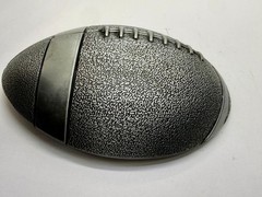 American Football Sports Textured Ball Cutout Silver Color Figural Belt Buckle