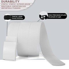 DOOPAI Canvas Suitable for 28-44 waistline, easy to cut, White Belt