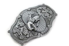 New Men Motorcycle Silver Metal Western Belt Buckle Rodeo Horse Cowboy Filigree