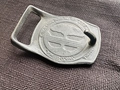 Vintage Winged Cobra Brass Belt Buckle Gold/Black Rectangular 1.5&Prime; Tech-Ether