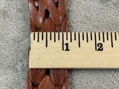 Mens Oden floral Leather Tooled Belt Buckle W/ Brown Leather Braided Belt
