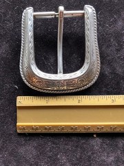 Lot of 3 silver belt buckles, southwestern style, one made in Italy