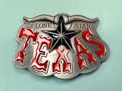 Texas The Lone Star State Cowboys TX Longhorn Raised 4&Prime; Buckle Rage Belt Buckle