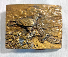 VTG Colorado Belt Buckle Brass Western Eagle Mountains Cowboy USA Spec Cast 1979