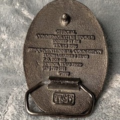 VINTAGE Texas Belt Buckle Sesquicentennial Celebration With Eagle Leather Works