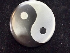 Yin Yang Symbol Chinese Philosophy Duality New Grey & Black Color Belt Buckle