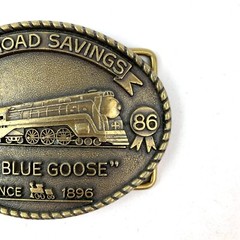 Railroad Savings The Blue Goose Since 1896 Metal Collector&rsquo;s Belt Buckle