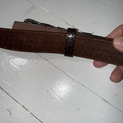 Boston 1.75” Garrison Dark Brown Leather Silver Buckle Belt Made In USA Sz 50