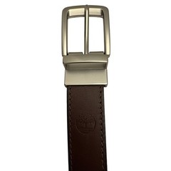 Timberland Reversible Brown/Black Leather Belt with Silver Buckle Size 44
