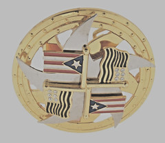 Puerto Rico USA Flag Belt Buckle Vintage Spinner Puertorriqueñas Puertorriqueños