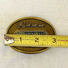 Vintage Long Haul Belt Buckle Bronze Tone Truck Driver USA Stagecoach Western