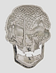 Bling Rock Skull Belt Buckle Halloween Party Costume Silver Metal Cosplay GOTHIC