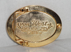 Von West Belt Buckle ~ Fly Fishing Lures ~ USA ~ Gold Tone