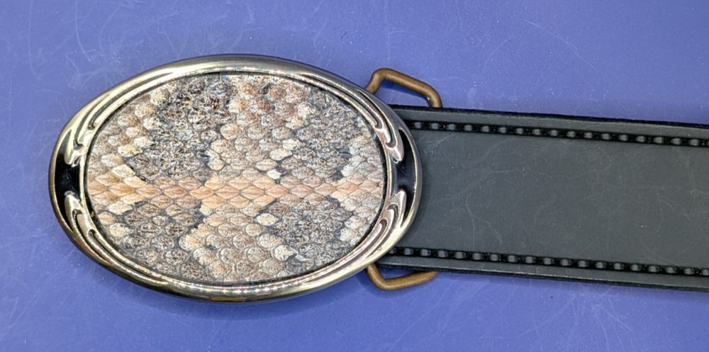 Real Canebrake/Timber Rattlesnake Insert Belt Buckle made in USA #2621