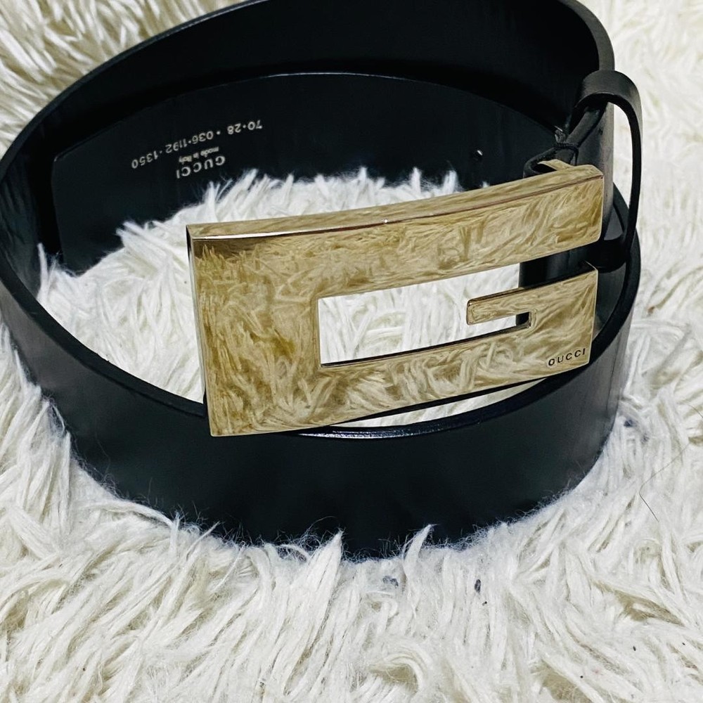 GUCCI Pre-Owned Belt Black Mark Leather