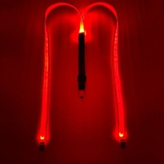 Red LED Light Up Adult Suspenders Party Accessories Adjustable
