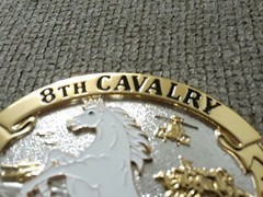 8th Cavalry Honor and Courage Army Solid Brass Belt Buckle (Oval)