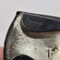 Vintage Hickok Silver Plat Belt Buckle Monogram “A” Hammered Finish Silver Front