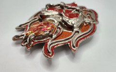 HEAVY METAL MFG Belt Buckle Flaming Heart Barb Wire Made in USA HOT MESS See Pic