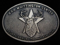 PH09128 GREAT ***NRA*** WHITTINGTON CENTER FOURTH ANNUAL TROPHY ELK HUNT BUCKLE