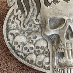 Vintage Hurley Skull Bottle Opener Metal Belt Buckle Gothic Punk Rock