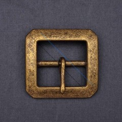 Sturdy Brass Rectangular Center Bar Pin Belt Buckle Replacement Fit 40mm Strap