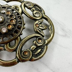 Rhinestone Studded Floral Flower Belt Buckle
