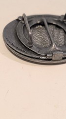 BevBuckle America USA Flag Patriotic Oval Belt Buckle Pewter Tone Made In USA