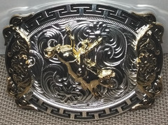BULL RIDING COWBOY Western Belt Buckle Hebilla Vaquera Con Toro