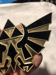2007 LEGEND OF ZELDA Triforce NINTENDO Gold And Black BELT BUCKLE 4.75”