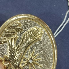 Gold Silver Eagle Western Belt Buckle for Men Metal Oval Textured Design