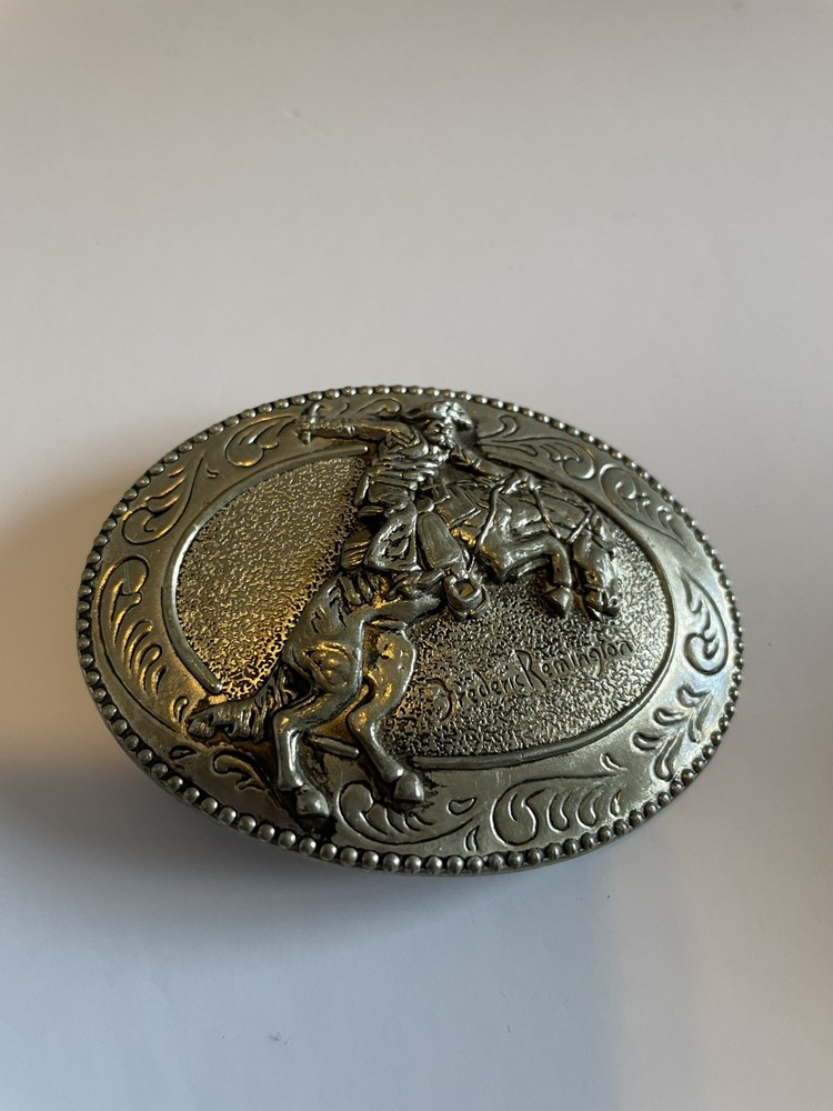 The Broncho Buster Belt Buckle Frederic Remington Art Museum Silver Cowboy