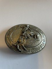 The Broncho Buster Belt Buckle Frederic Remington Art Museum Silver Cowboy