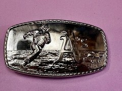A&rsquo;s Baseball Logo Athletics Sports Oakland CA Silver Color Wide Belt Buckle