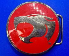 Thundercats Logo Red Silver Enamel Belt Buckle Warner Bros. Inc and Ted Wolf