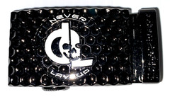 Golf Belt Buckle & Leather Belt Removable Magnetic Ball Marker Ratchet Dog Leg