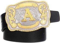 INITIAL (A) BELT BUCKLE LETTER COWBOY WESTERN RODEO TEXAS STAR Hebillas Vaqueras