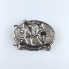 Blue Enamel Rodeo Steer Wrestling Western Belt Buckle Boucle de Ceinture