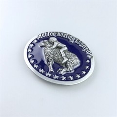 Vintage Blue Enamel Initial Mutton Busting Champion Belt Buckle also US Stock