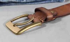 Vintage Luxury Handmade Leather Copper Buckle Man&rsquo;s Belt Cinturon Gotico Cowhide