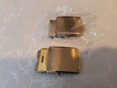 2 Solid Brass Military Web Belt Buckle 1.25&Prime; Made in USA. New in plastic Bag.