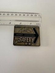 Werner Enterprises Safety Award belt buckle Emerald Sapphire Gemstones AS IS