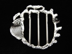 QK11176 *NOS* REALLY COOL **ABSTRACT ARTWORK** STAINLESS STEEL BELT BUCKLE