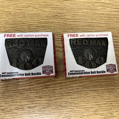 Red Man 100TH Anniversary Commemorative Belt Buckles 1904-2004 w/ Box SET OF 2