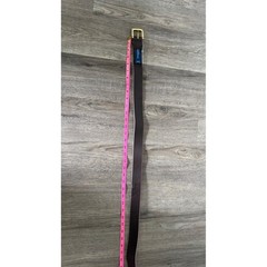 Vineyard Vines Pink Whale Print Silk & Leather Belt Solid Brass Buckle Size 54