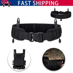 Men Tactical Molle Padded Patrol Belt Adjustable Waist Belts Hunting Combat Gear