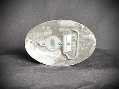 Cross Belt Buckle Darren McNeese Archive 4.5” x 3” Handmade Textured Metal