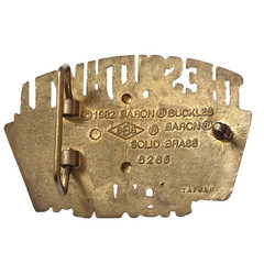 Vtg 1982 The South Will Rise Again Baron Solid Brass Belt Buckle 6265