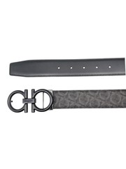 Salvatore Ferragamo Men&rsquo;s Double Gancini 717807 Black/Grey Size 105 MSRP $695