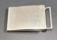 Vintage Simmons Sterling Belt Buckle Etched Monogram WBC III Fine